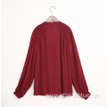 Ladies high quality jacquard copper blouse